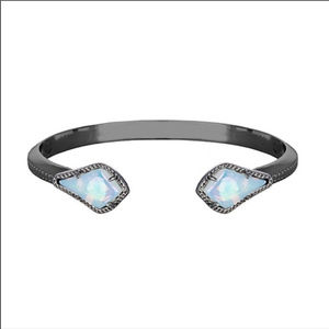 Kendra Scott Opalite gunmetal Liana cuff bracelet